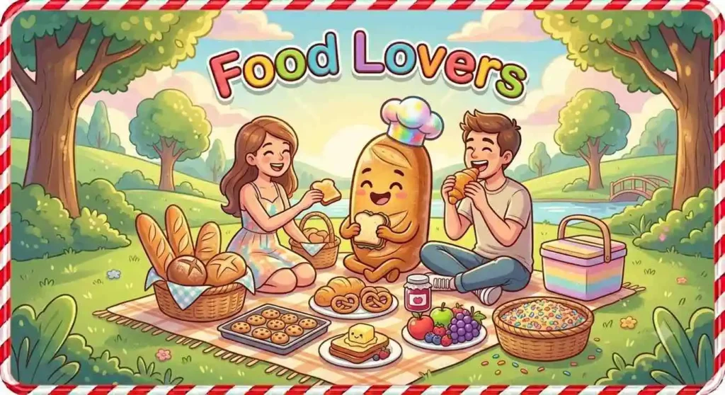Cute bread picnic food lovers scene
