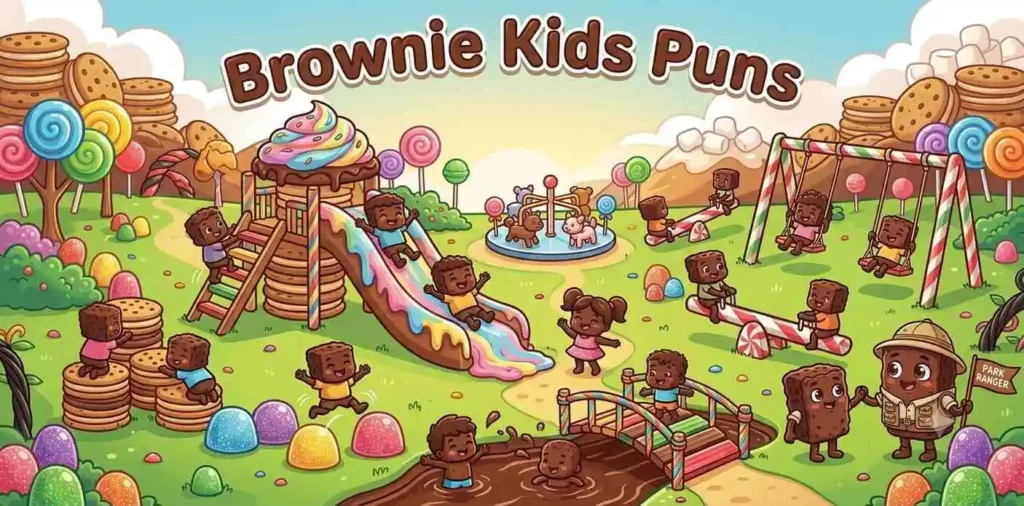 Playful brownie kids at playground