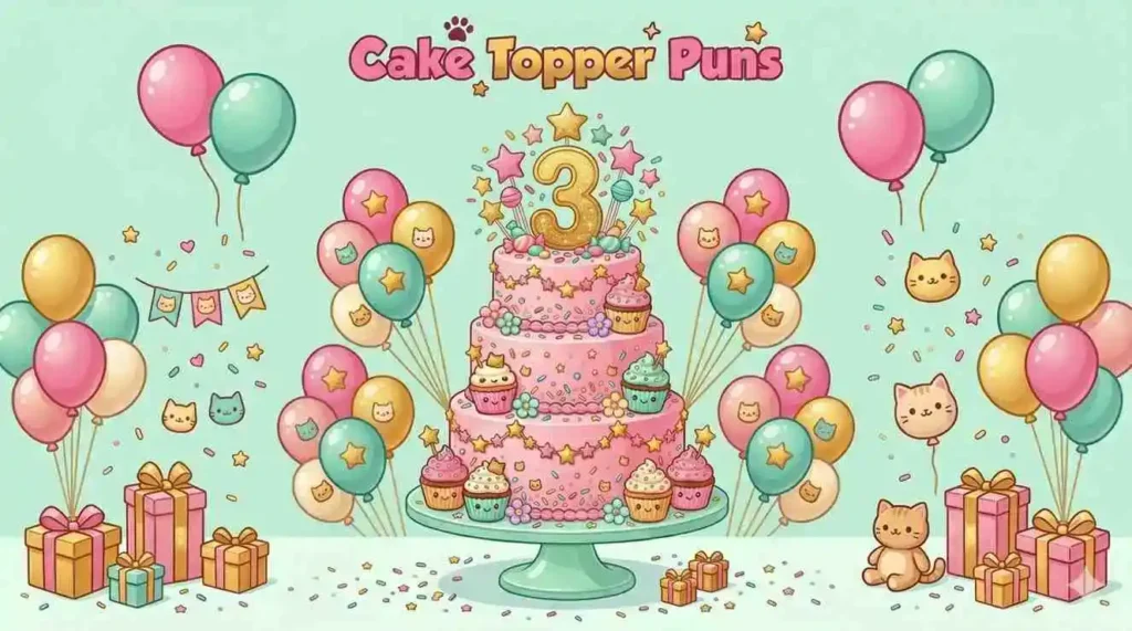 Birthday cake with funny topper
