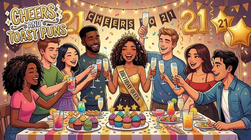 Friends making birthday toast together