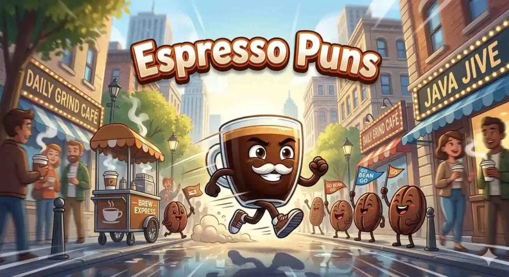 Energetic espresso shot racing forward