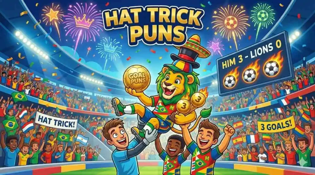 Soccer star celebrating hat trick