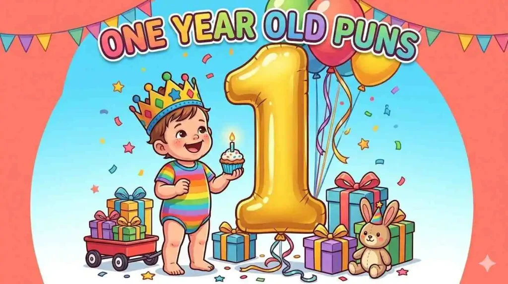 Toddler celebrating turning one today