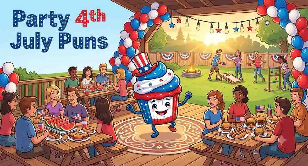 Patriotic party mascot enjoying celebration