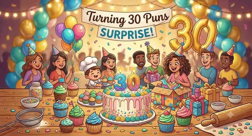 Friends celebrating turning thirty