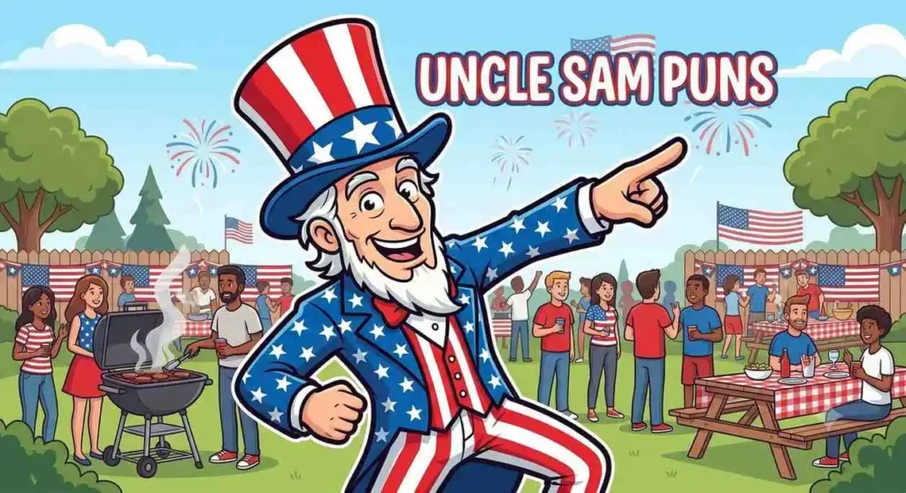 Funny Uncle Sam cartoon pointing