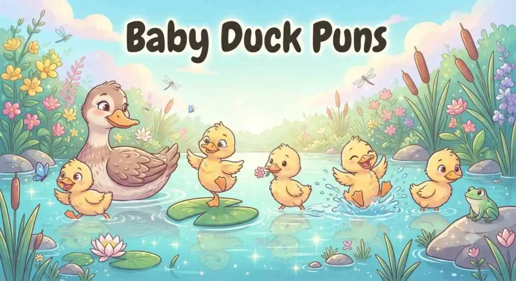 Happy baby ducklings playing