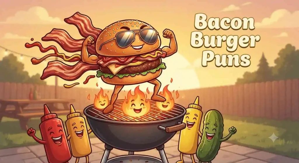 bacon burger smiling