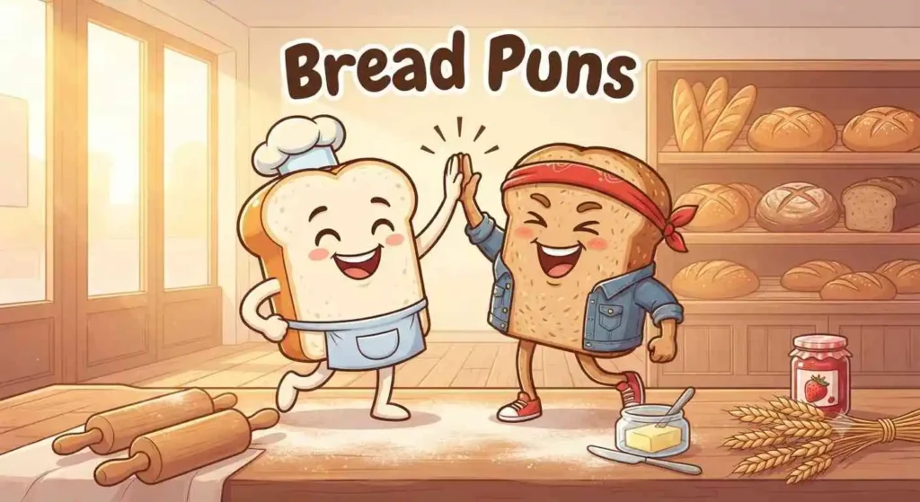 Cute smiling bread slices