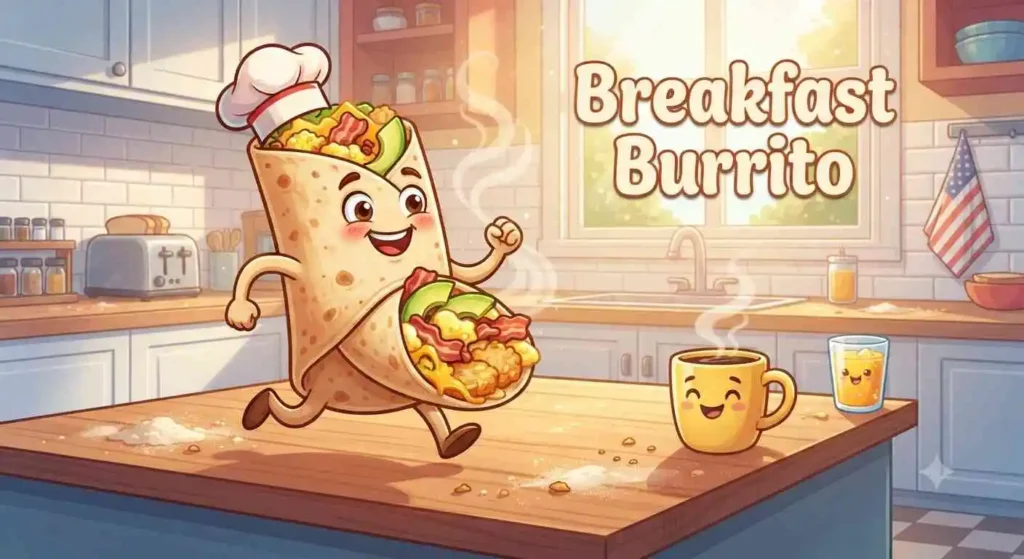 Breakfast burrito with eggs
