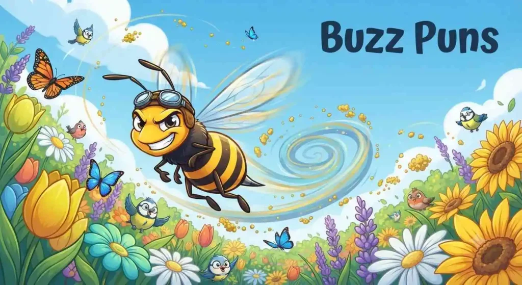 Buzzing hornet near flowers