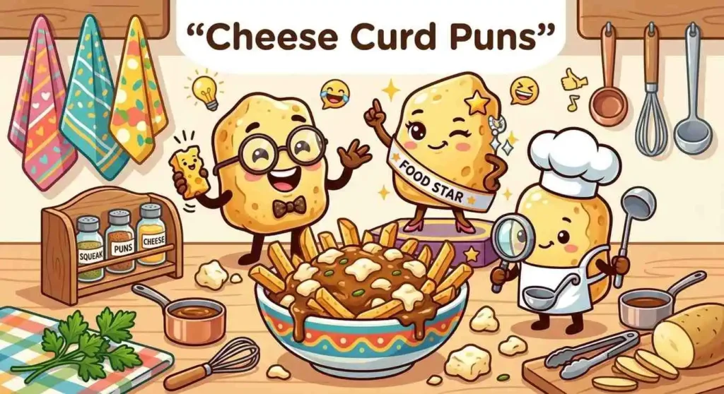 Funny cheese curds smiling