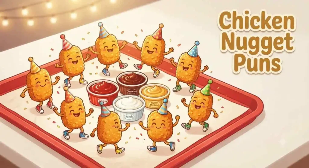 Cute chicken nuggets dancing