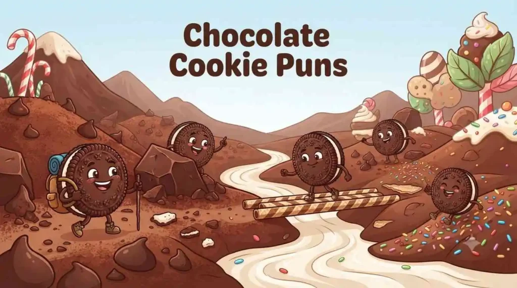 Funny chocolate cookie friends