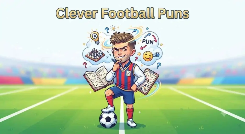 Funny football player with clever puns