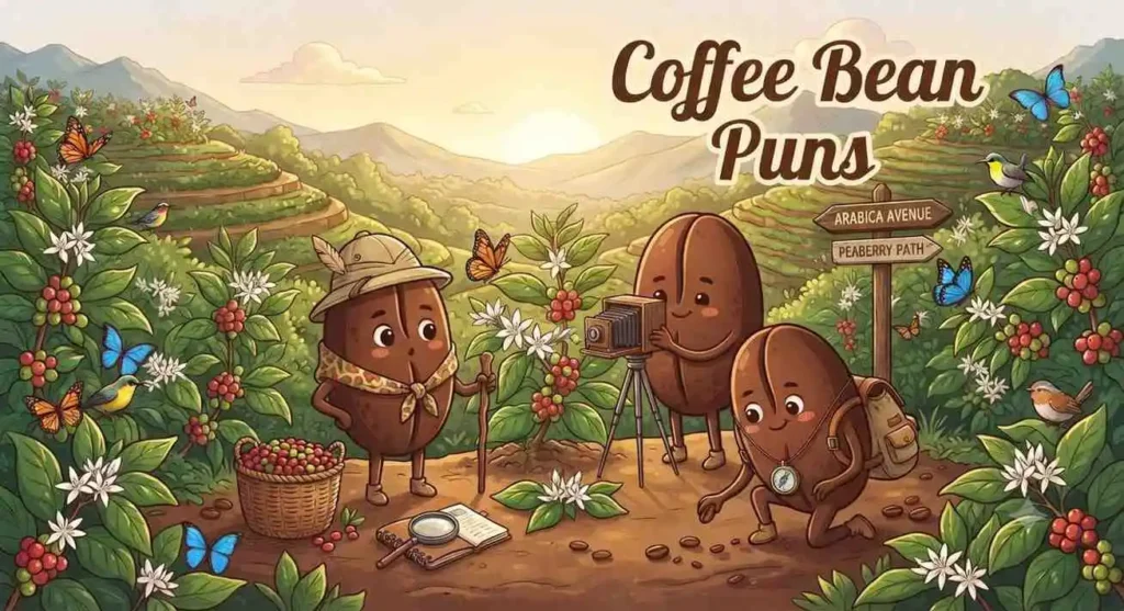 Funny coffee bean friends