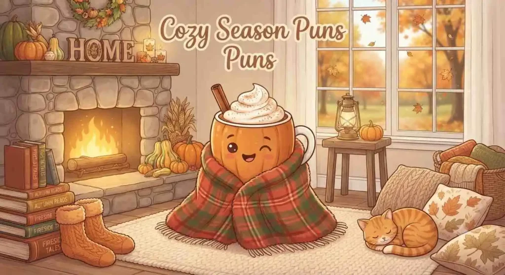Cozy autumn pumpkin scene
