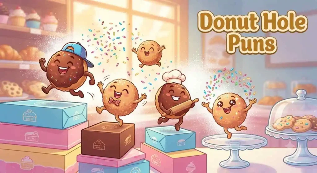 Cute donut holes playing