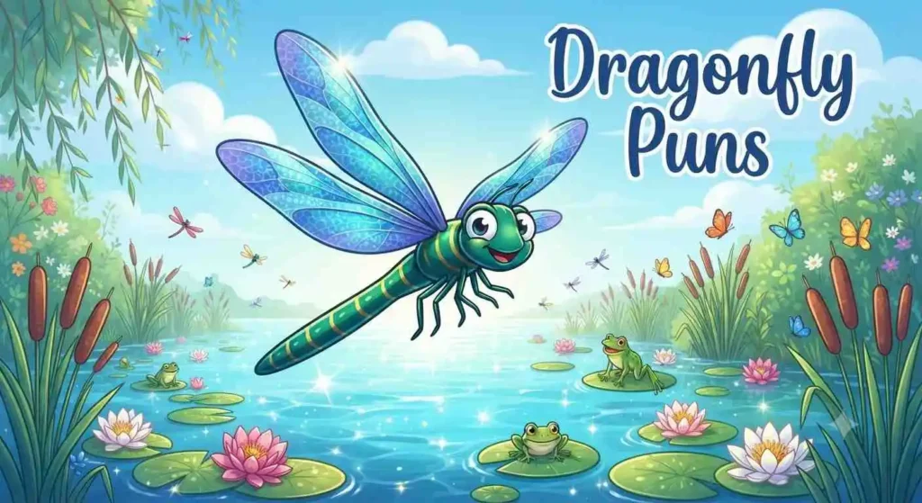 Colorful dragonfly flying happily