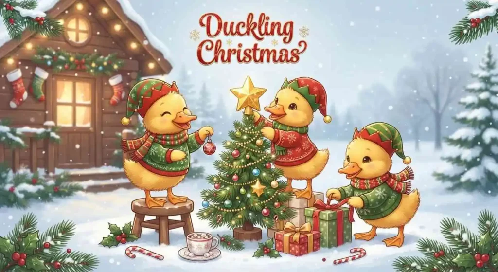 Cute ducklings holiday fun