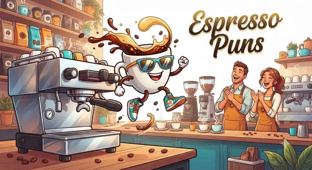 Happy espresso cup character
