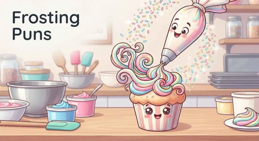 Happy frosting decorating cupcake