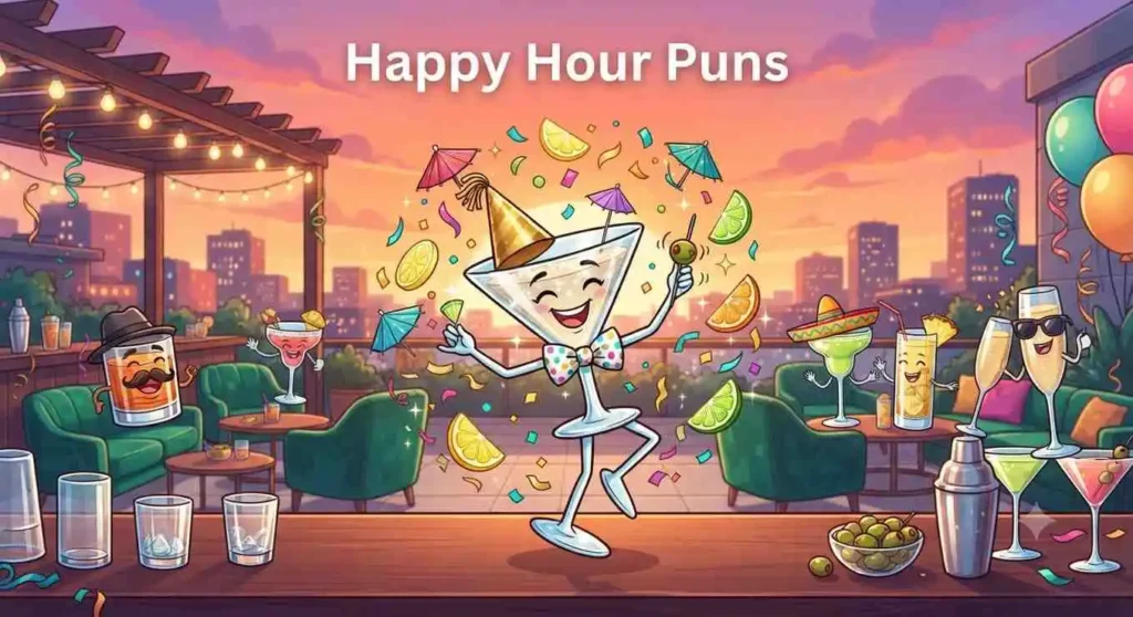 Cheerful martini happy hour