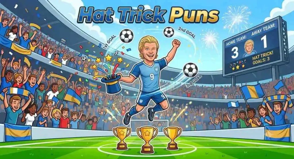 football player celebrating hat trick