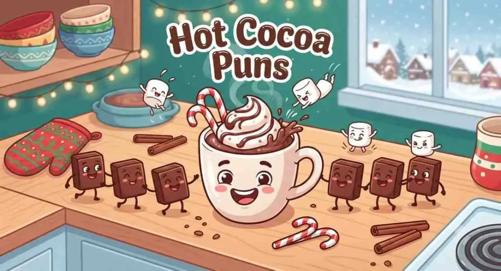 Funny hot cocoa characters
