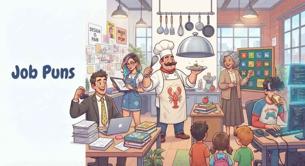 Funny career characters working