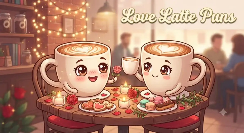 Romantic latte couple together