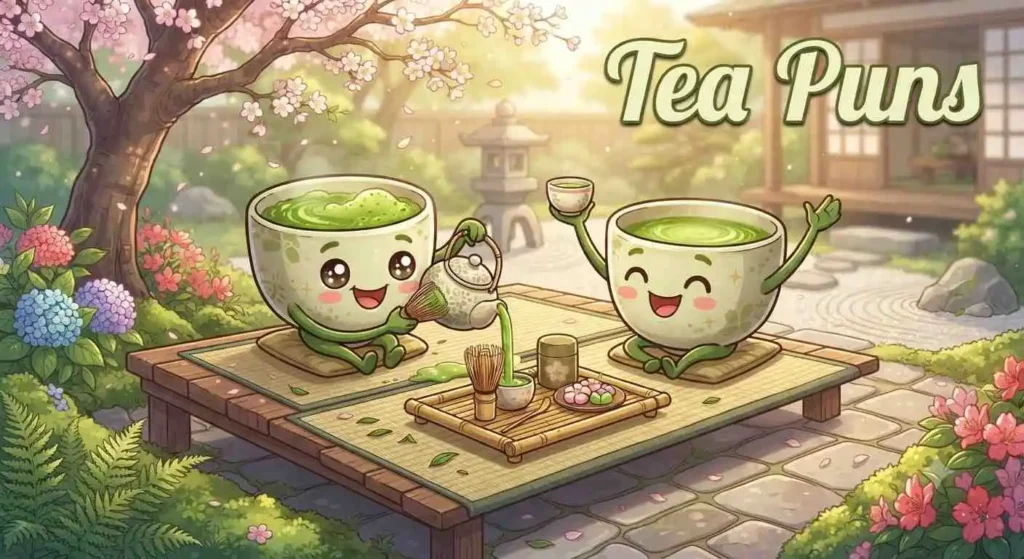 Funny matcha tea friends