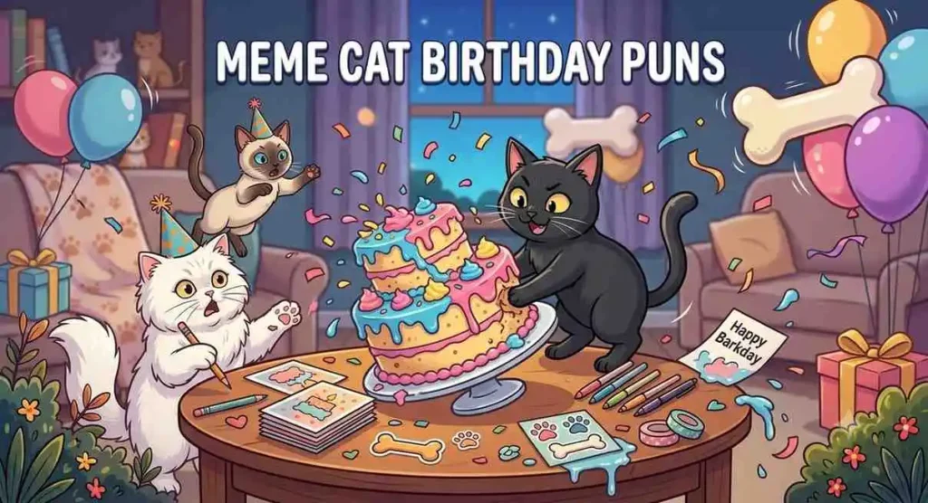 Funny shocked cat meme birthday reaction
