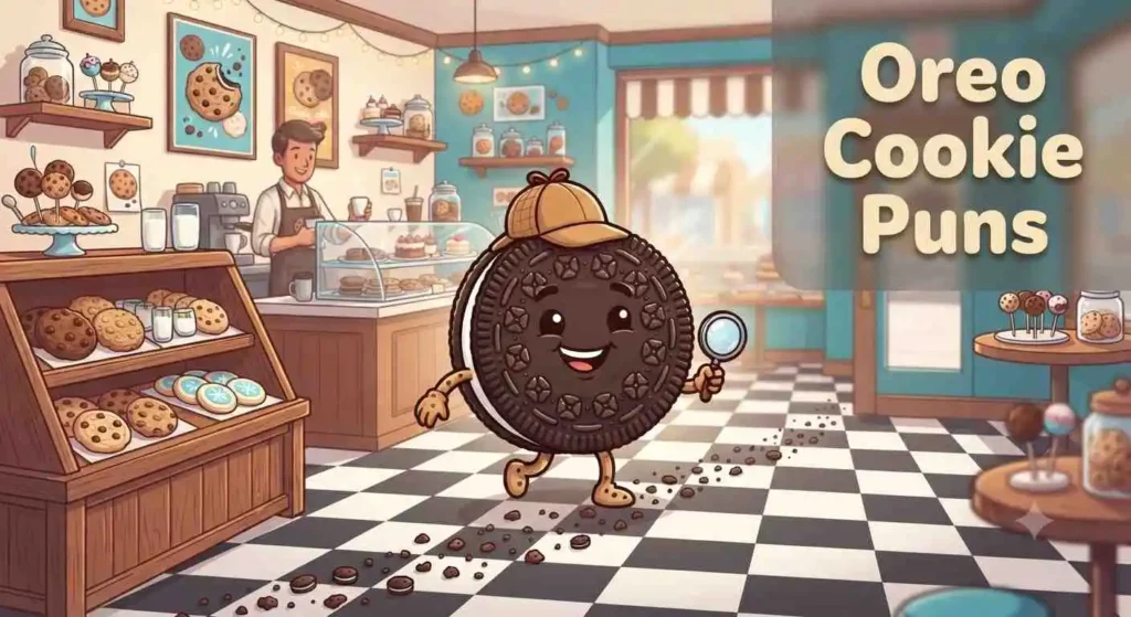 Cute sandwich cookie laughing happily