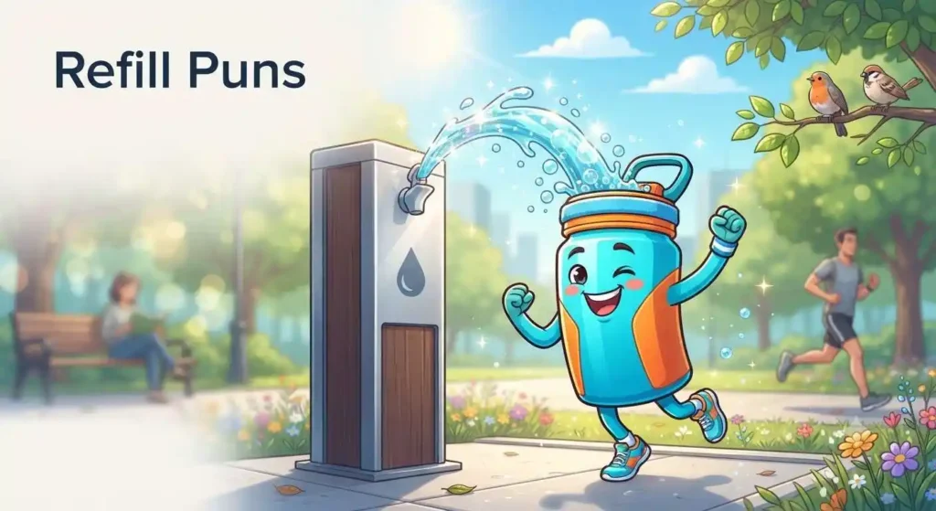 Refilling bottle with happy splash