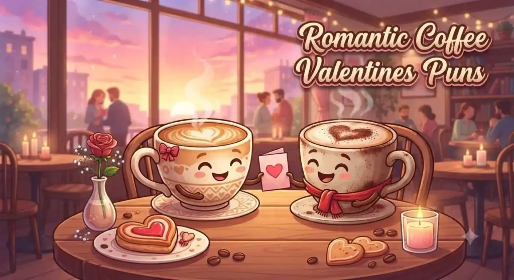 Romantic coffee date illustration
