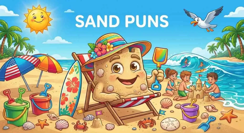 Funny living sandcastle character