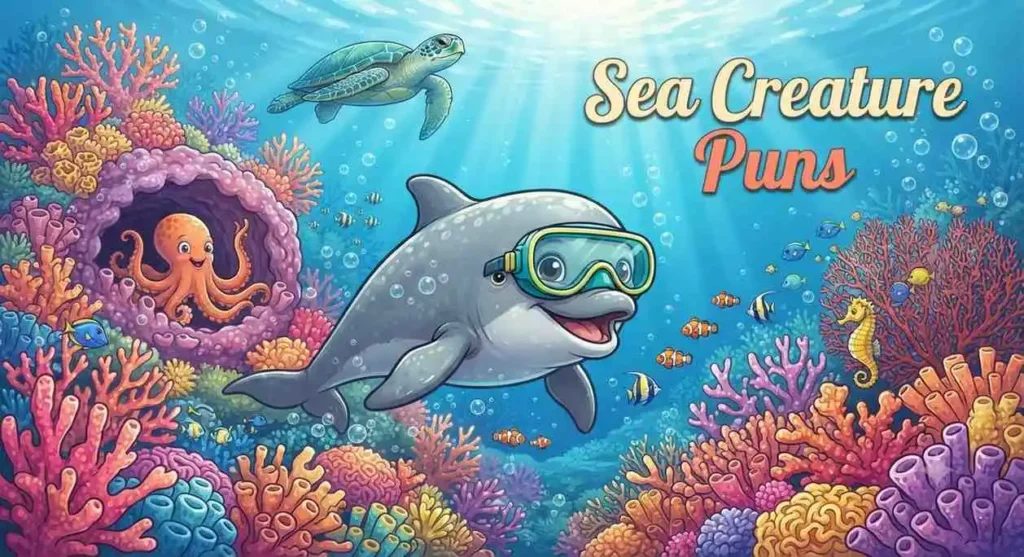 Funny sea creatures together