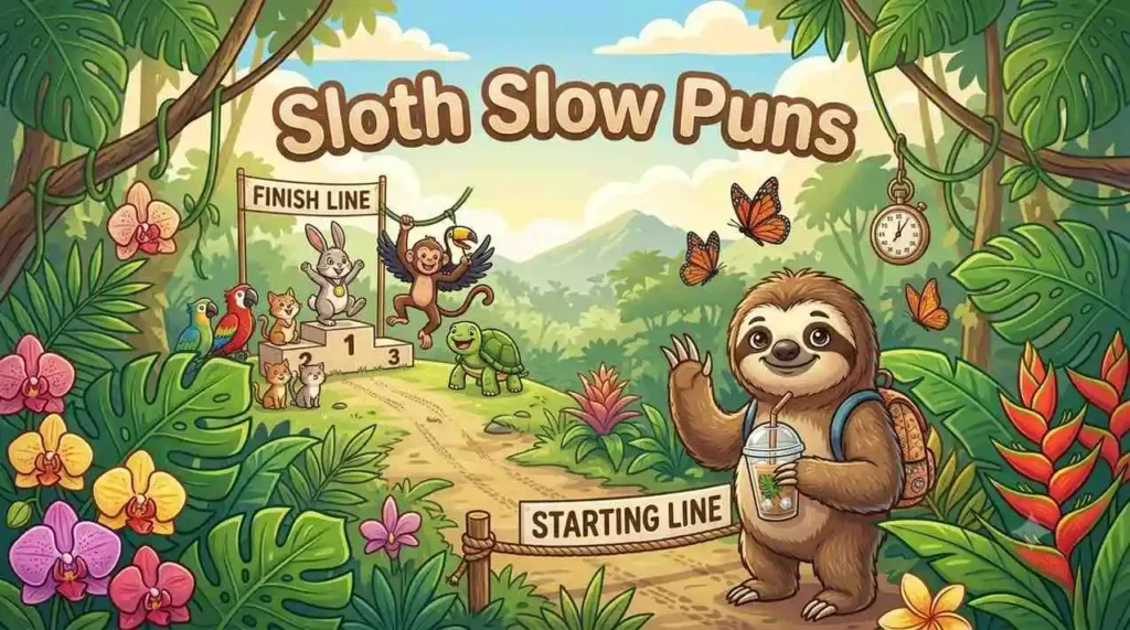 Funny slow sloth walking