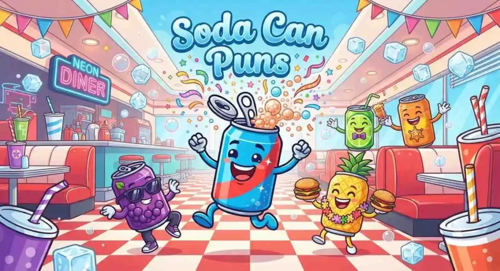Cute smiling soda can