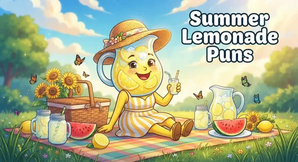 Refreshing summer lemonade scene