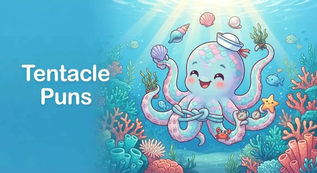 Cute kraken juggling colorful tentacles