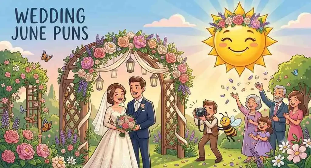 Cute June wedding couple