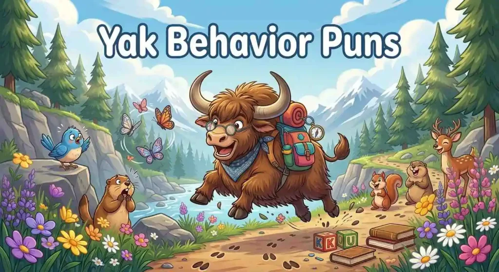 Playful yak acting silly