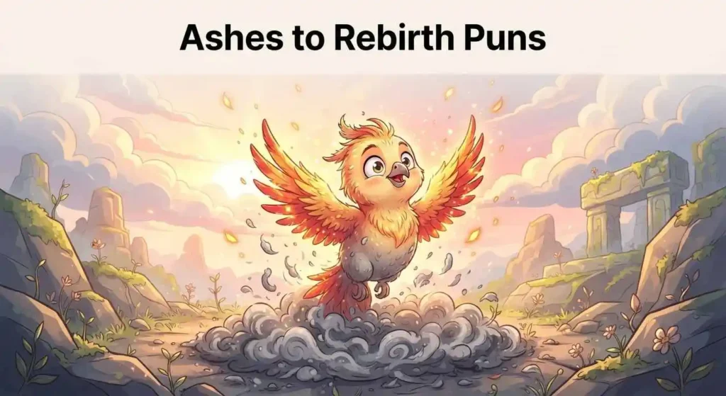 Phoenix rising from ashes