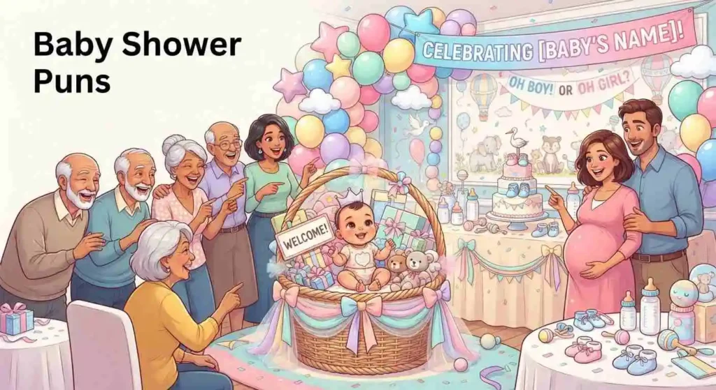 Baby shower celebration with balloons