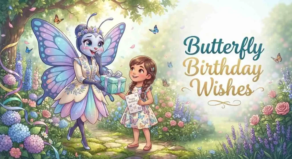 Butterfly lover receiving birthday wishes