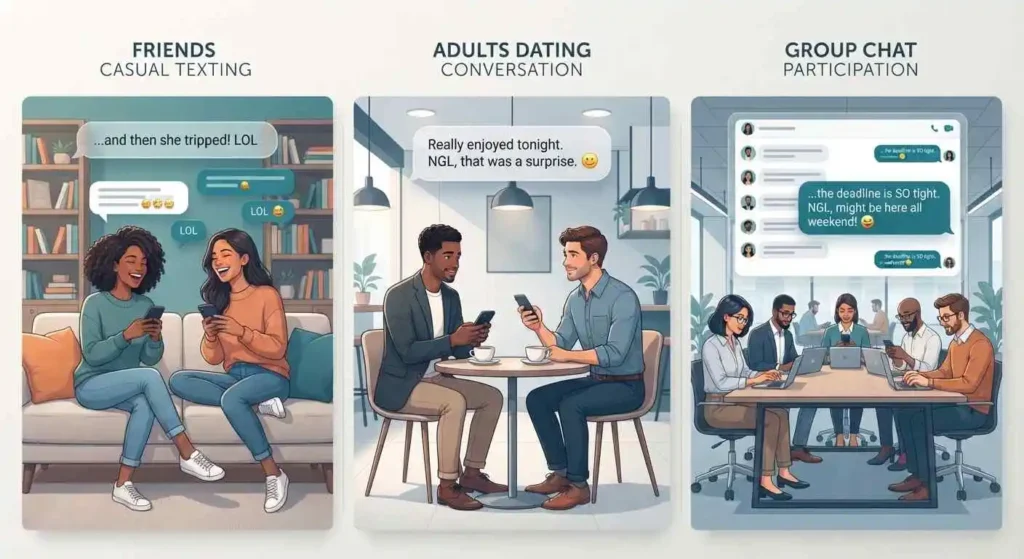 Chat slang in different relationships