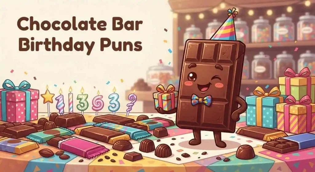 Chocolate bar celebrating birthday party