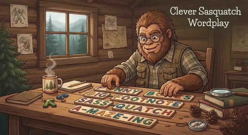Clever Sasquatch making funny wordplay